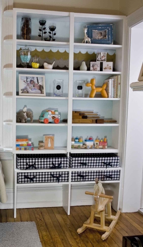 Organized Playroom Shelf